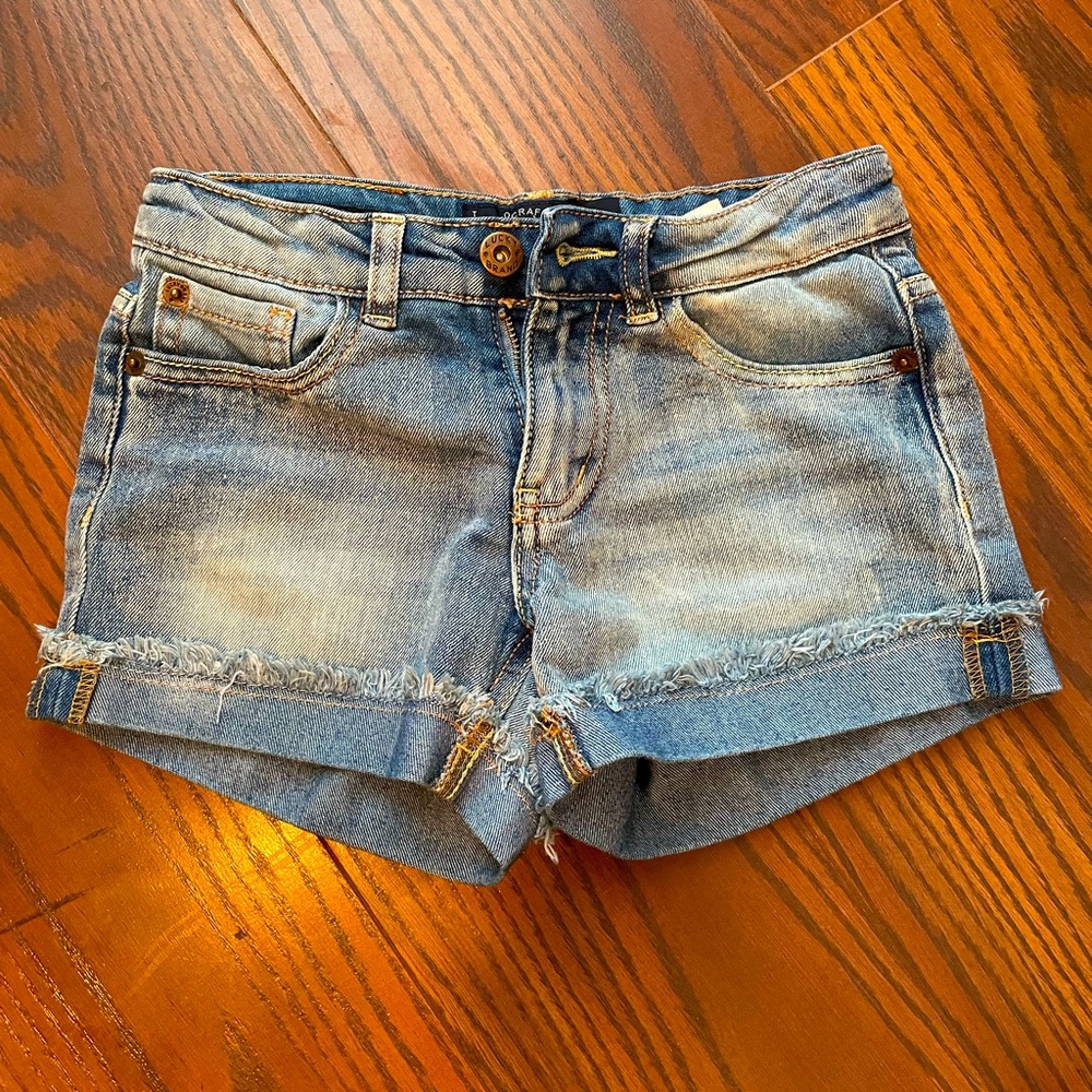 Lucky Brand Girls 5-Pocket Cuffed Stretch Riley Shorts Size 7